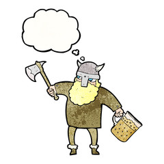 thought bubble textured cartoon drunk viking