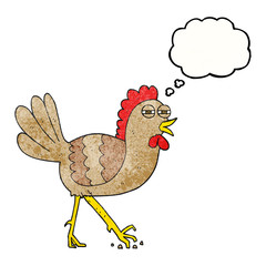 thought bubble textured cartoon chicken