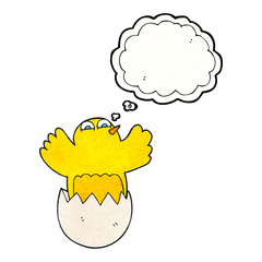 thought bubble textured cartoon hatching egg