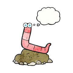 thought bubble textured cartoon worm