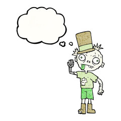 thought bubble textured cartoon zombie