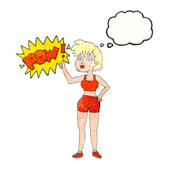 happy gym woman giving thumbs up symbol