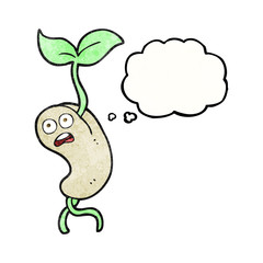 thought bubble textured cartoon sprouting seed