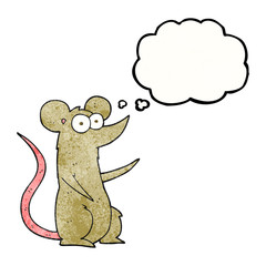 thought bubble textured cartoon mouse in love
