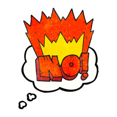 thought bubble textured cartoon NO! shout