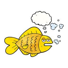 thought bubble textured cartoon funny fish