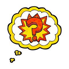 thought bubble textured cartoon question mark