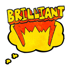 brilliant thought bubble textured cartoon word