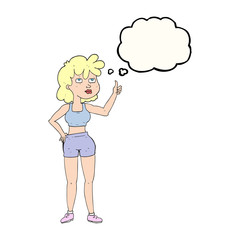 thought bubble cartoon gym woman