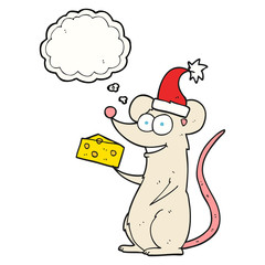 thought bubble cartoon christmas mouse