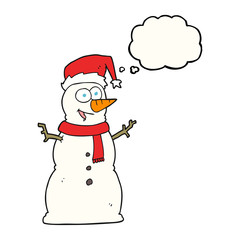 thought bubble cartoon snowman