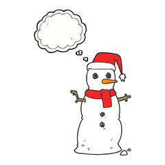 thought bubble cartoon snowman