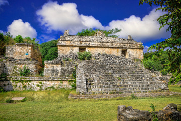 Fototapeta na wymiar Ek Balan Mayan Archeological Site. Maya Ruins, Yucatan Peninsula