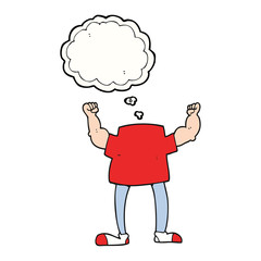 thought bubble cartoon headless man