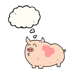 thought bubble cartoon pig