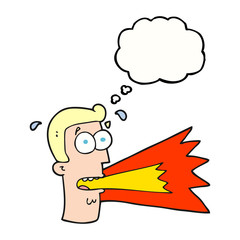 thought bubble cartoon shouting man