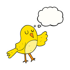 thought bubble cartoon bird