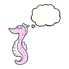 thought bubble cartoon seahorse