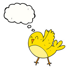 thought bubble cartoon bird