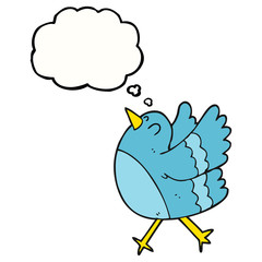 thought bubble cartoon happy bird