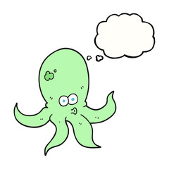 thought bubble cartoon octopus