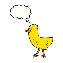 thought bubble cartoon bird