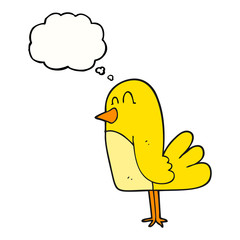 thought bubble cartoon bird