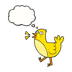 thought bubble cartoon bird