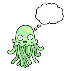 thought bubble cartoon octopus