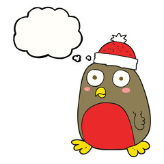 thought bubble cartoon christmas robin