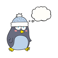 thought bubble cartoon penguin