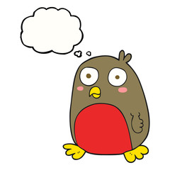 thought bubble cartoon christmas robin