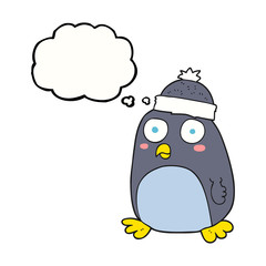 thought bubble cartoon penguin