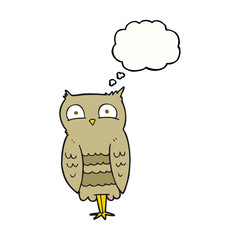 thought bubble cartoon owl
