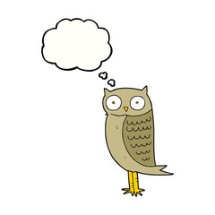 thought bubble cartoon owl
