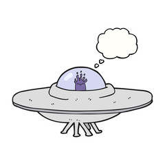 thought bubble cartoon flying saucer