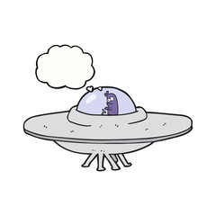 thought bubble cartoon flying saucer