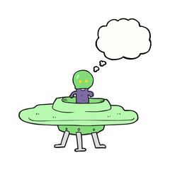 thought bubble cartoon flying saucer