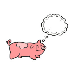 thought bubble cartoon pig