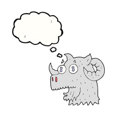 thought bubble cartoon ram head