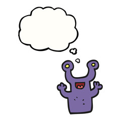 thought bubble cartoon little alien