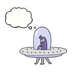 thought bubble cartoon flying saucer