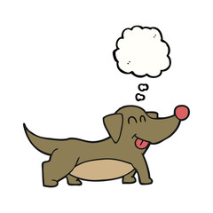 thought bubble cartoon happy little dog