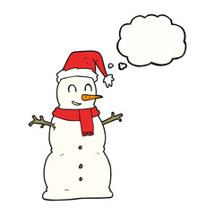 thought bubble cartoon snowman