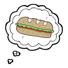 thought bubble cartoon huge sandwich