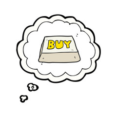 thought bubble cartoon computer key buy symbol