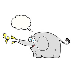 thought bubble cartoon trumpeting elephant