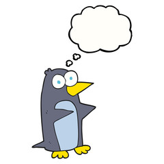 thought bubble cartoon penguin