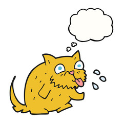 thought bubble cartoon cat blowing raspberry