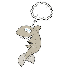 thought bubble cartoon shark
